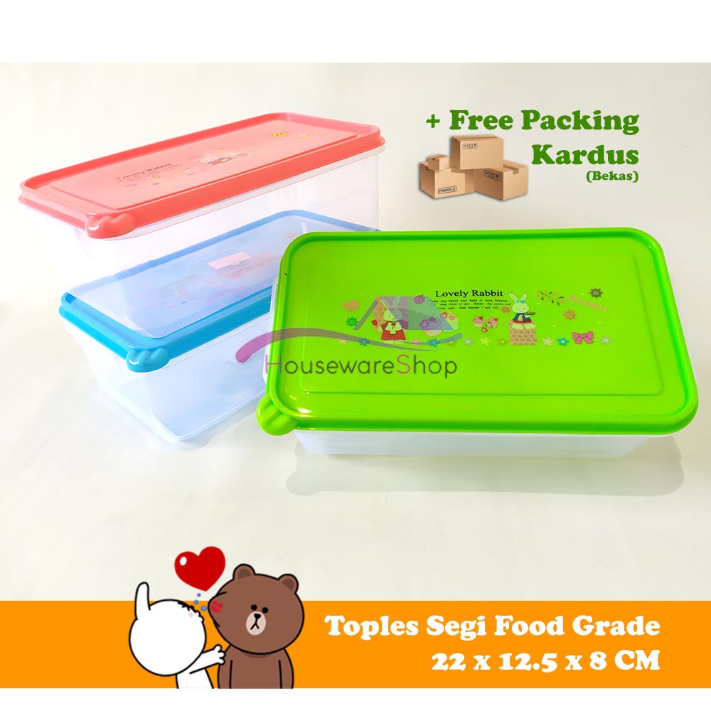 Tempat Makanan Tebal 2100mL / Toples Plastik Segi Sealware Kotak Meghan / Wadah Kotak Bekal Serbaguna