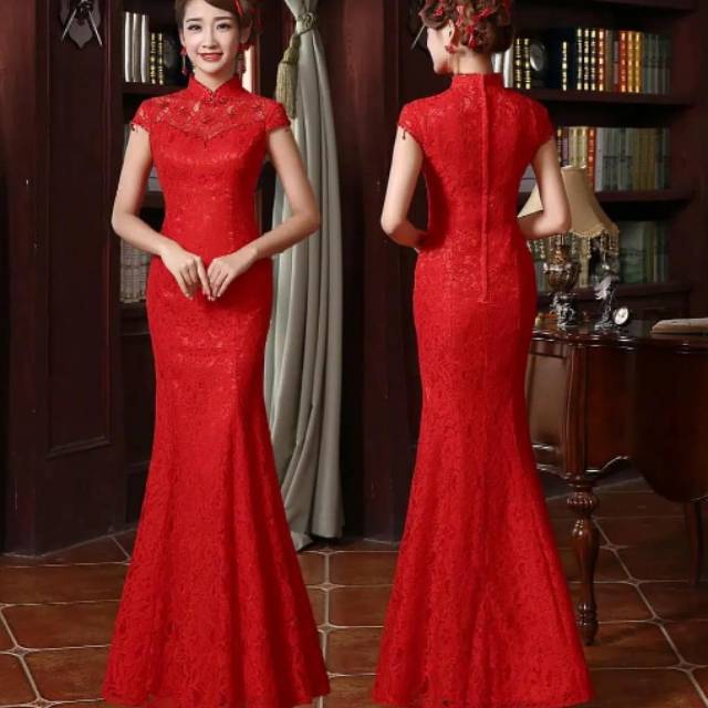 Gaun Pengantin Merah/Gaun Wedding