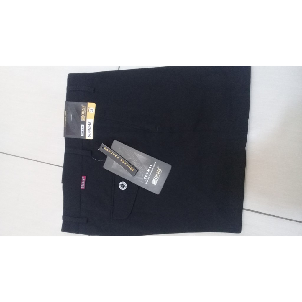 Celana Formal Pria Kerja Standart Kantor Bahan Kain Teflon Size 27 - 38 Murah Adem Nyaman CALDIN