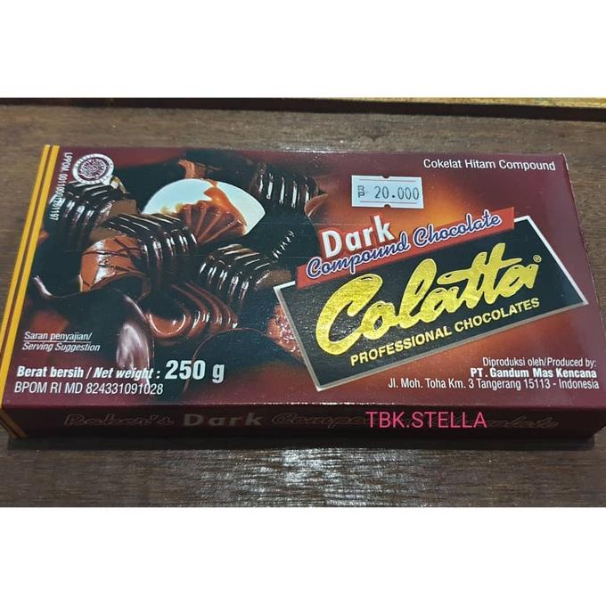 

COLATTA DARK COMPOUND CHOCOLATE (250 GR) STOK TERBATAS Kode 1115