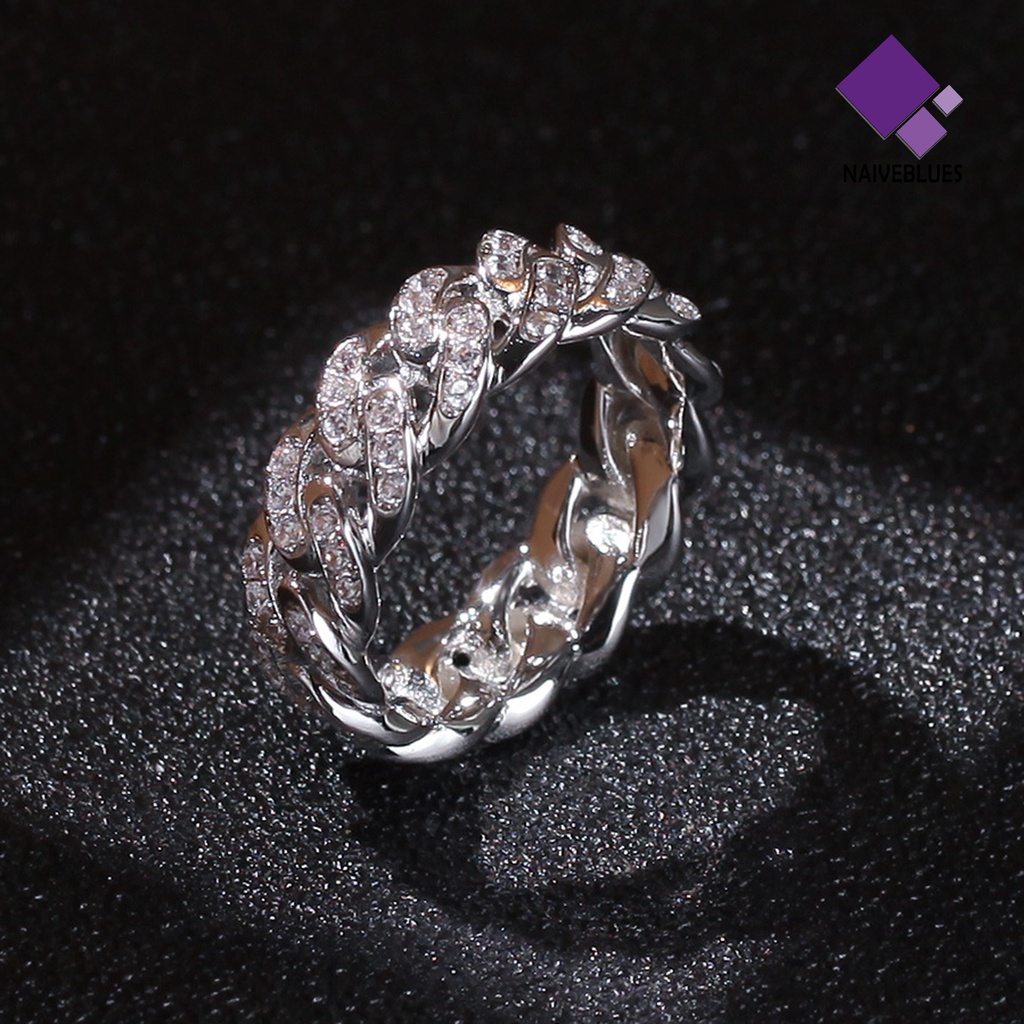 Naiveblue &gt; Cincin Model Twist Bahan Alloy Dengan Kubik Zirkonia Untuk Wanita