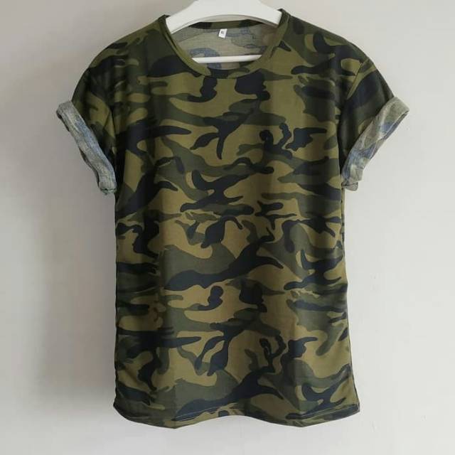 KAOS ARMY WANITA TENTARA LORENG BAJU ARMI CEWEK LENGAN PENDEK SIZE M - XXL