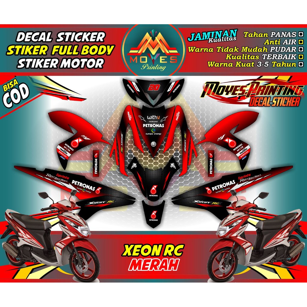 stiker decal xeon rc petronas srt gp - stiker motor xeon rc stiker xeon rc 125 stiker motor xeon kar