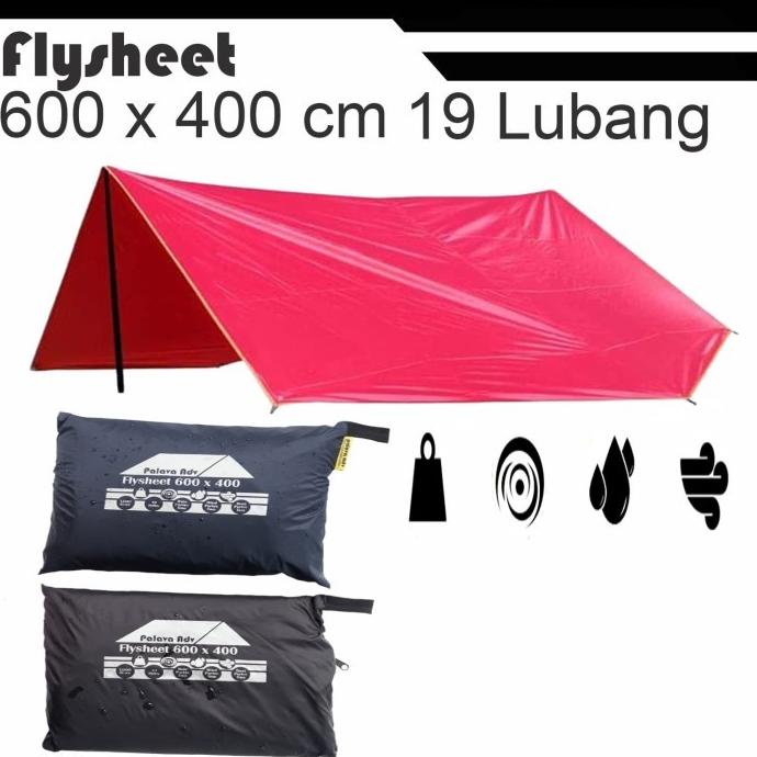 flysheet tenda 6 x 4 m