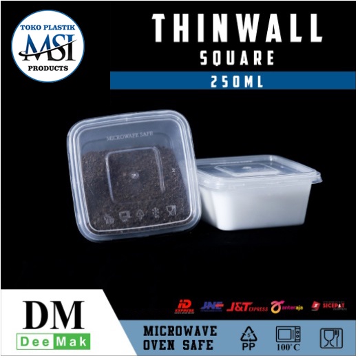 Thinwall DM SQ 250ml - 325ml - 350ml - 500ml  /Thinwall Square/Food Container Slime Dessert Box Thinwall DM SQ 250ml - 325ml - 350ml - 500ml | Thinwall Kotak DM SQ Kecil 250ml - 325ml - 350ml - 500ml | Harga di Atas adalah Harga per Lbr |