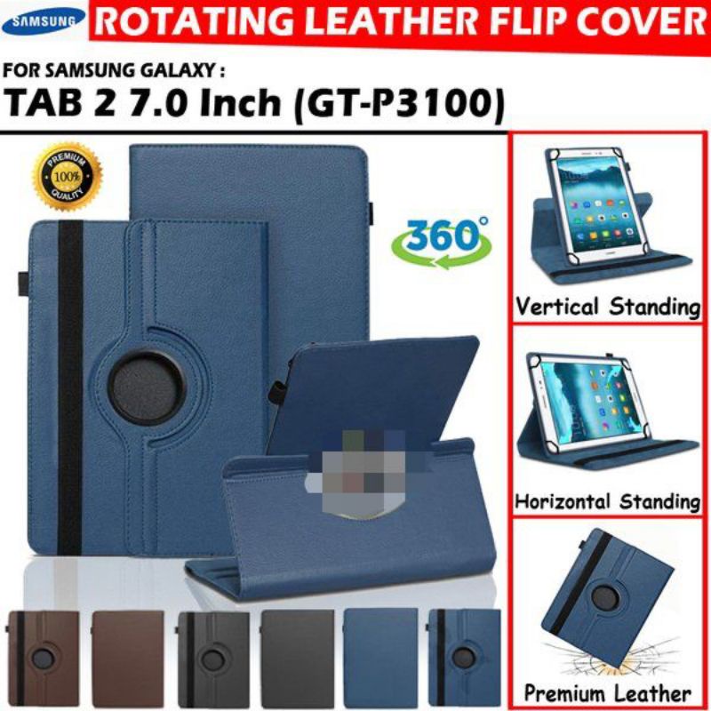 For Samsung Galaxy Tab P3100 2.7" Rotary Case Flip Cover