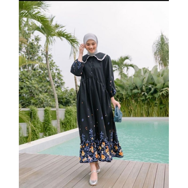 Sabin black sunflower dress by haidee&orlin