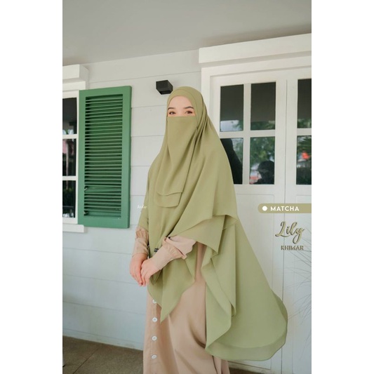 Khimar Lily by Azda | Khimar ceruty 2 layer Hitam GM