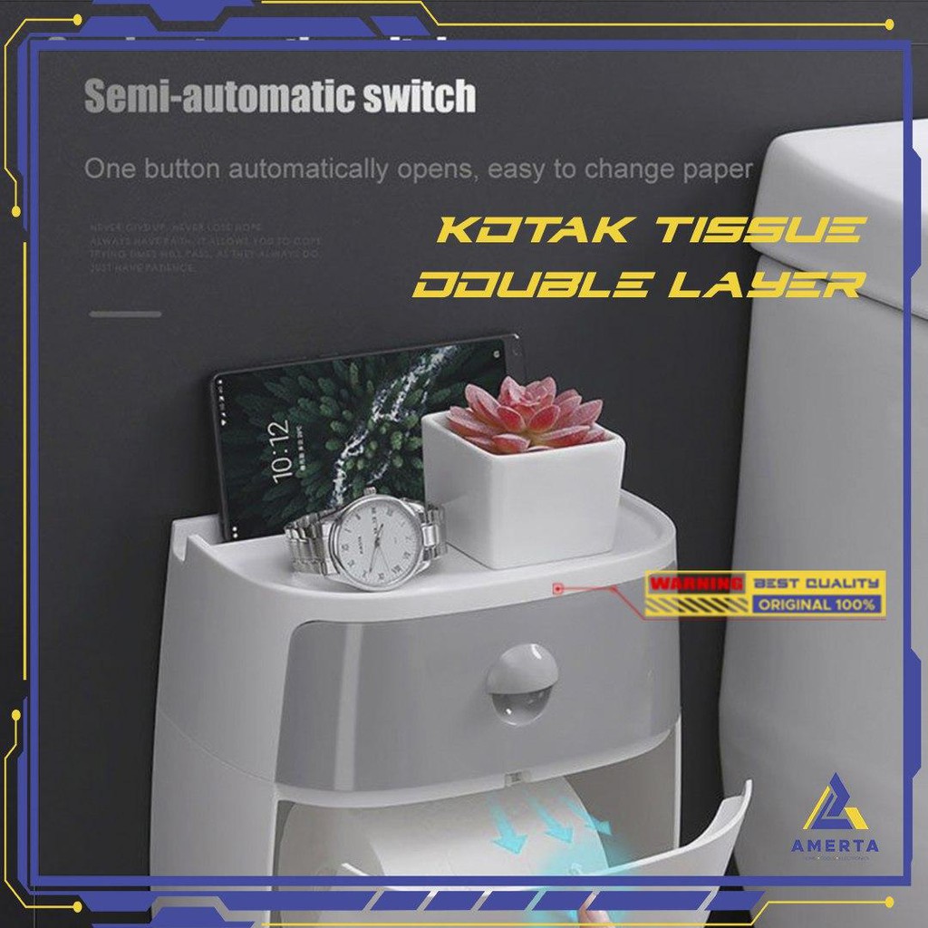 Kotak Tisu Tissue Storage Toilet Paper Box Dispenser | Tempat Penyimpanan Smartphone