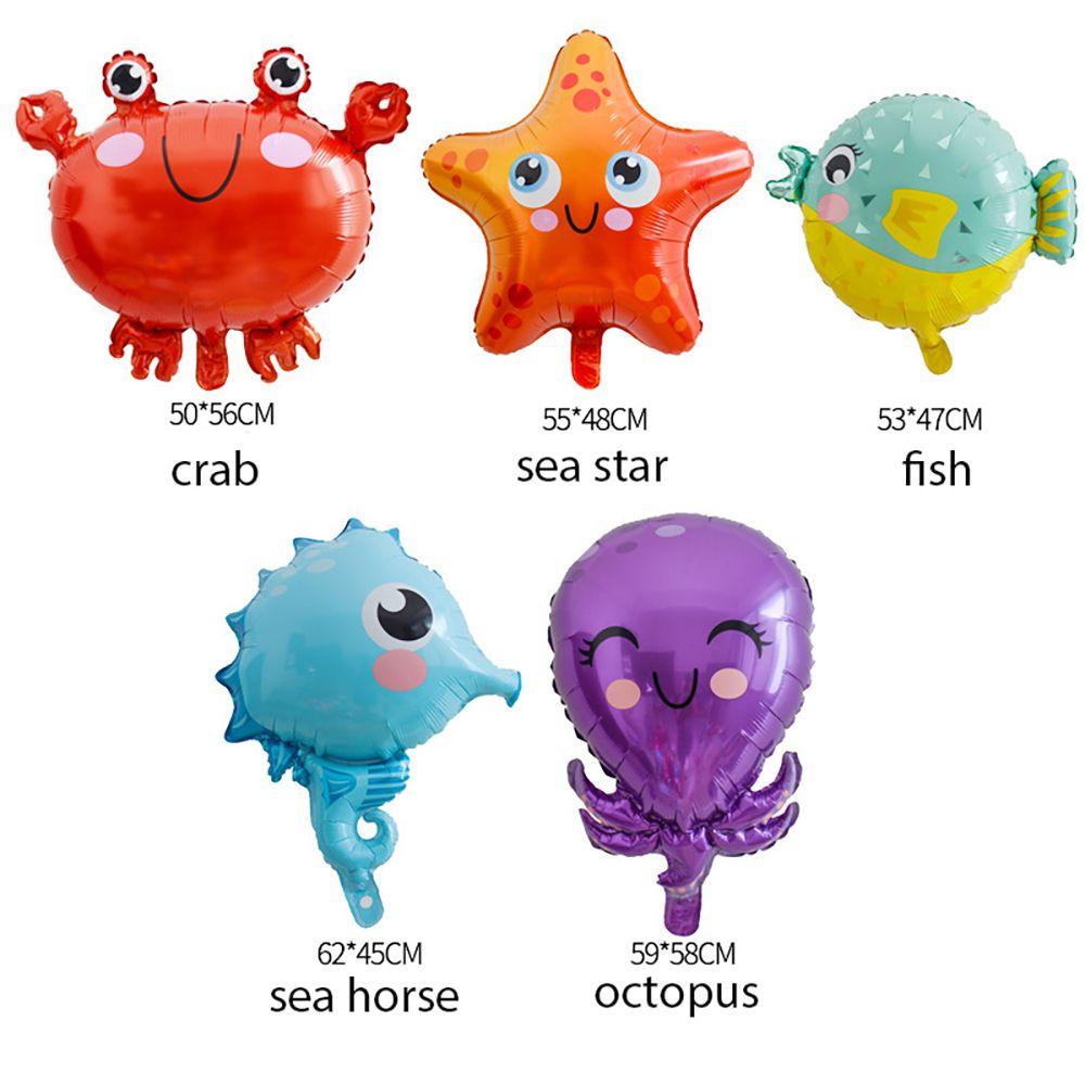 [Elegan] Balon Foil 1pcs Kuda Laut, Crab Aluminium Foil Mainan Anak Hadiah Hari Anak Perlengkapan Pesta