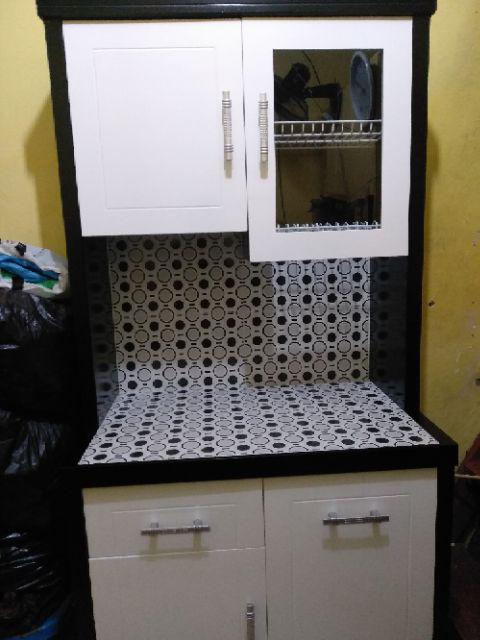 Promo! Lemari Dapur / Lemari Sayur / Rak Piring Kayu Minimalis 2 Pintu