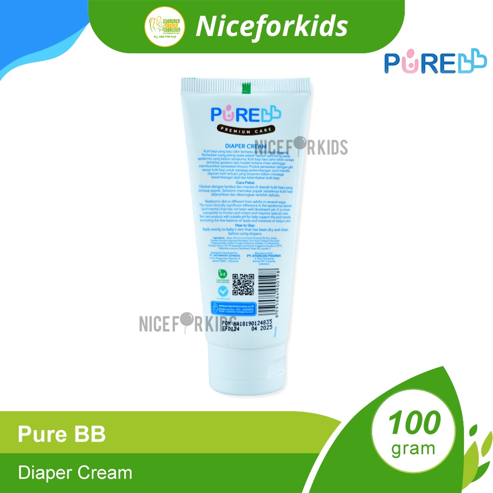 Pure Baby Premium Diaper Cream / Pure BB Krim Ruam Popok Bayi 100 GR