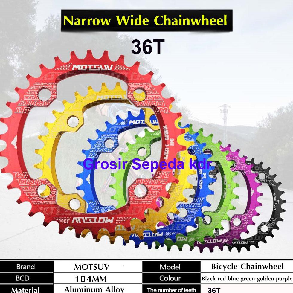 CHAINING MOTSUV 36T 104 BCD  NARROW WIDE CRANK ROUND OVAL