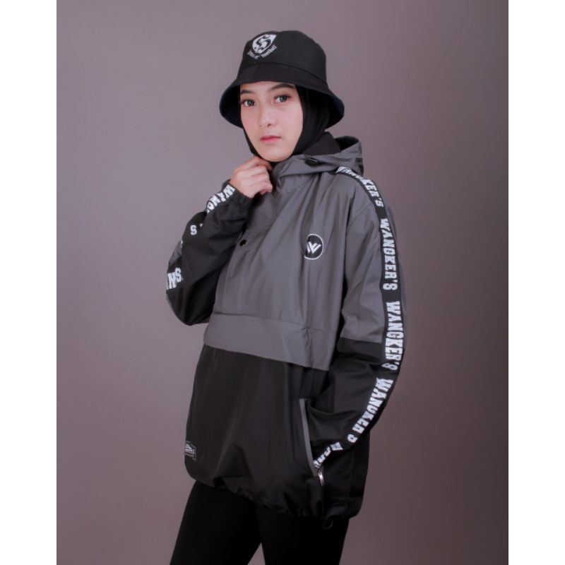 [WANGKER'S Original] JAKET PRIA UNISEX CAGOULE LINE HOODIE 2D KOMBINASI