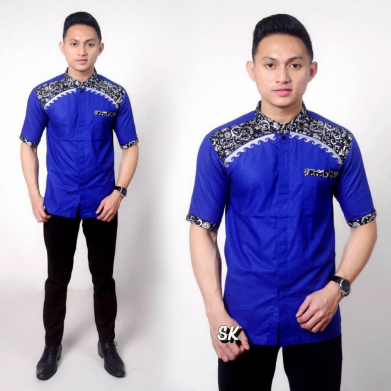 Baju Koko Lengan Pendek Batik Koko Pria Muslim