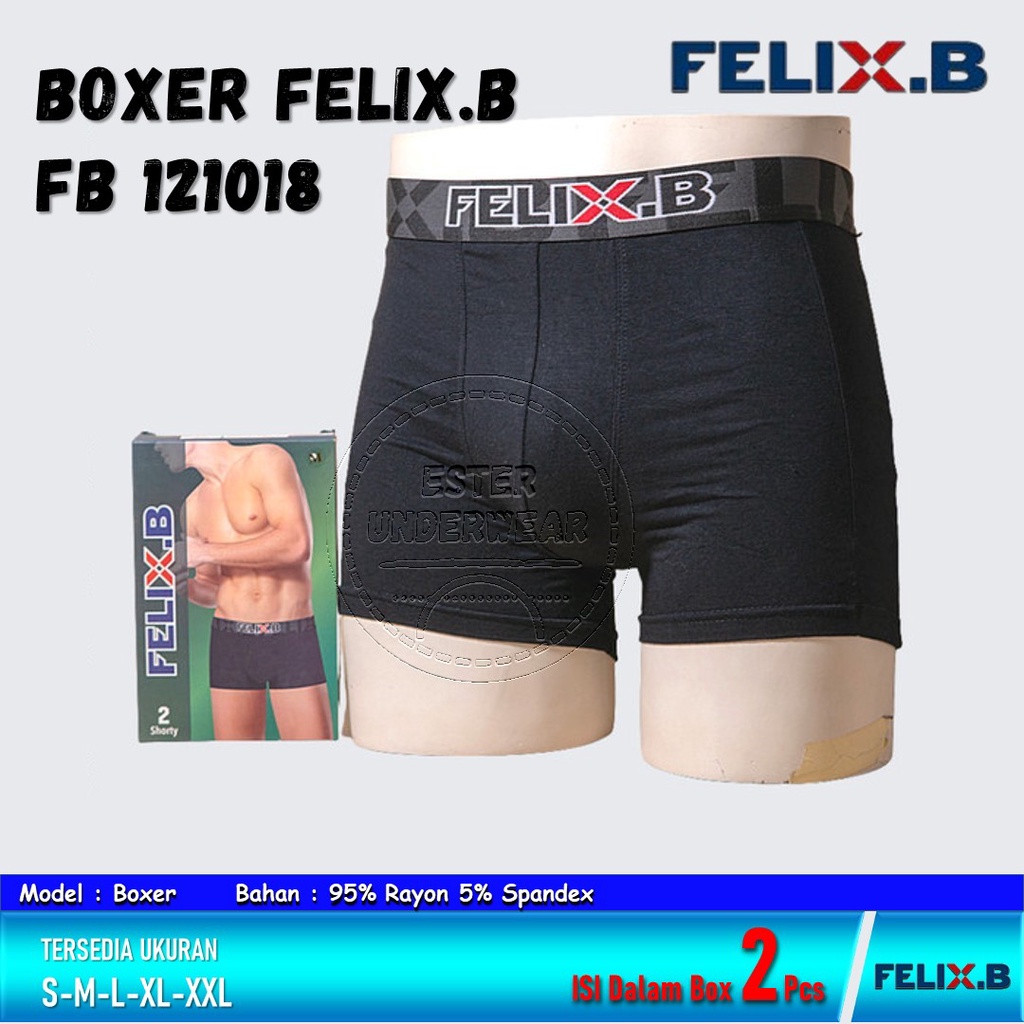 Celana Boxer Pria Felix.B FB 121018 ISI-2 PCS