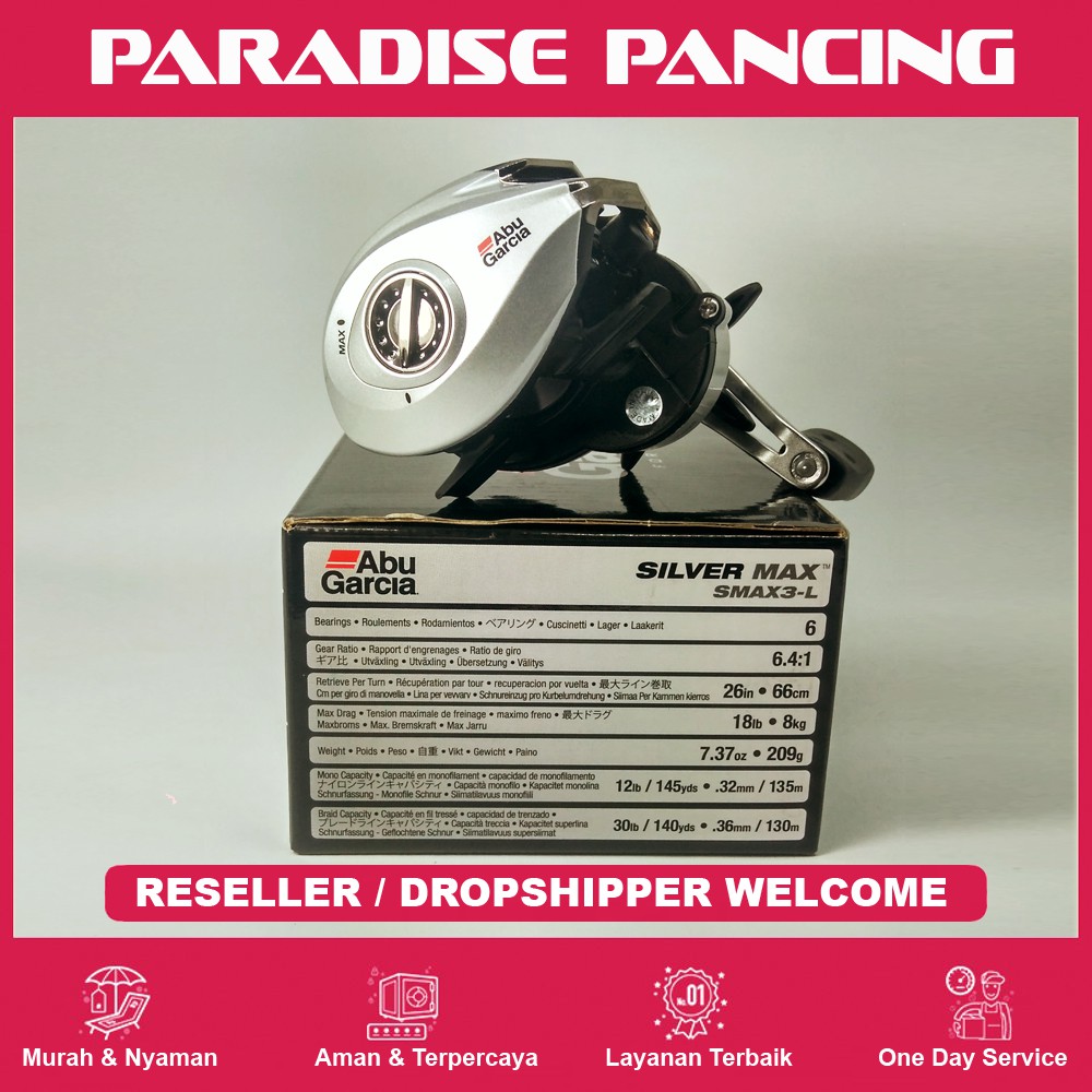 REEL BC ABU GARCIA SILVER MAX SMAX3 - L
