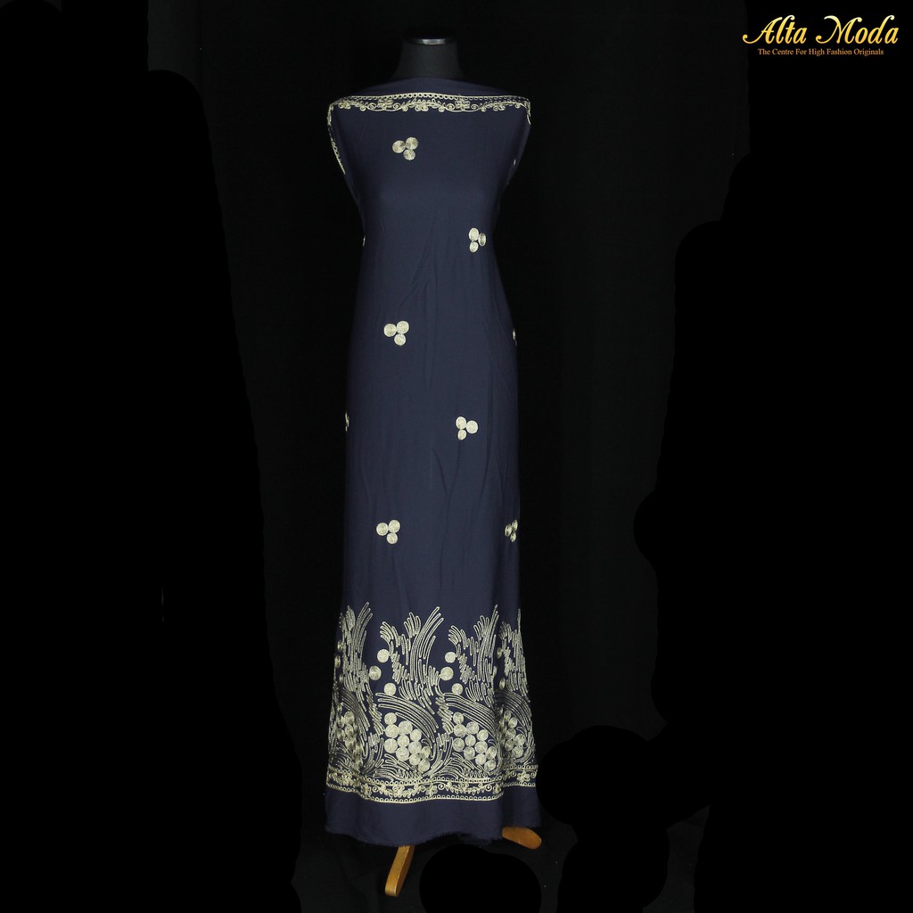 

Alta Moda Kain India Bubble Gold Motif Coral Warna Biru Navy (1M)