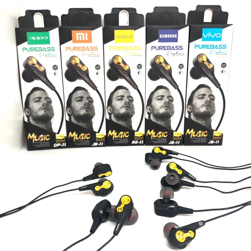 Ready Handsfree Headset Earphone PureBass JB-11 Handsfree Purebass