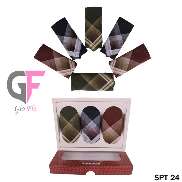 GIOFLO Sapu Tangan Katun Fashion Cowok Isi 6 PCs Multicolor / SPT 24