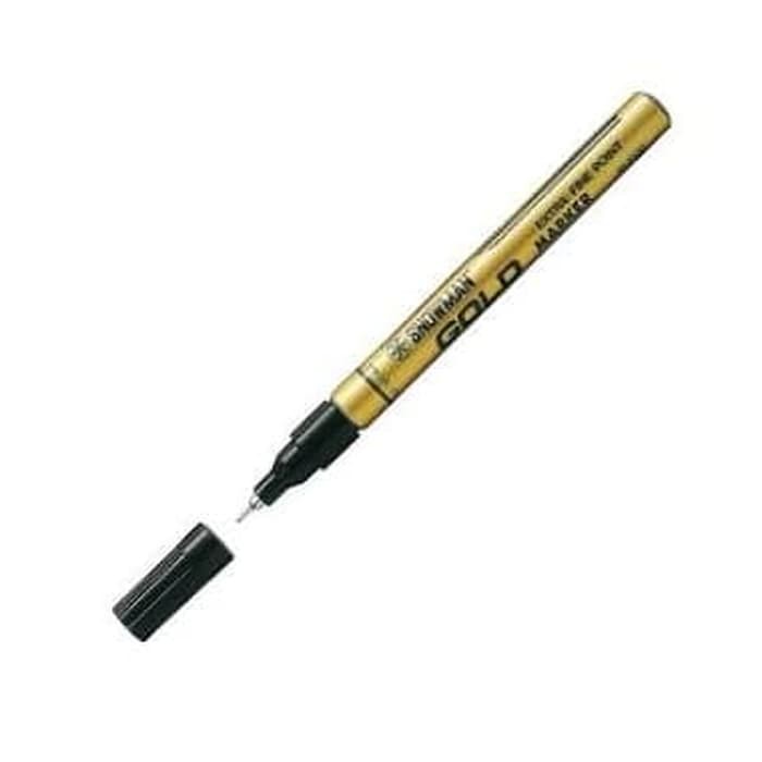 

Spidol snowman silver white gold marker putih emas extra fine point