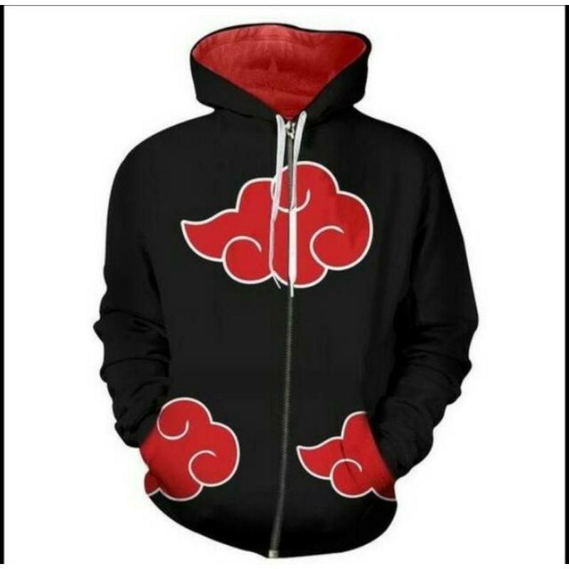 jaket anime akatsuki zipper 3 logo depan