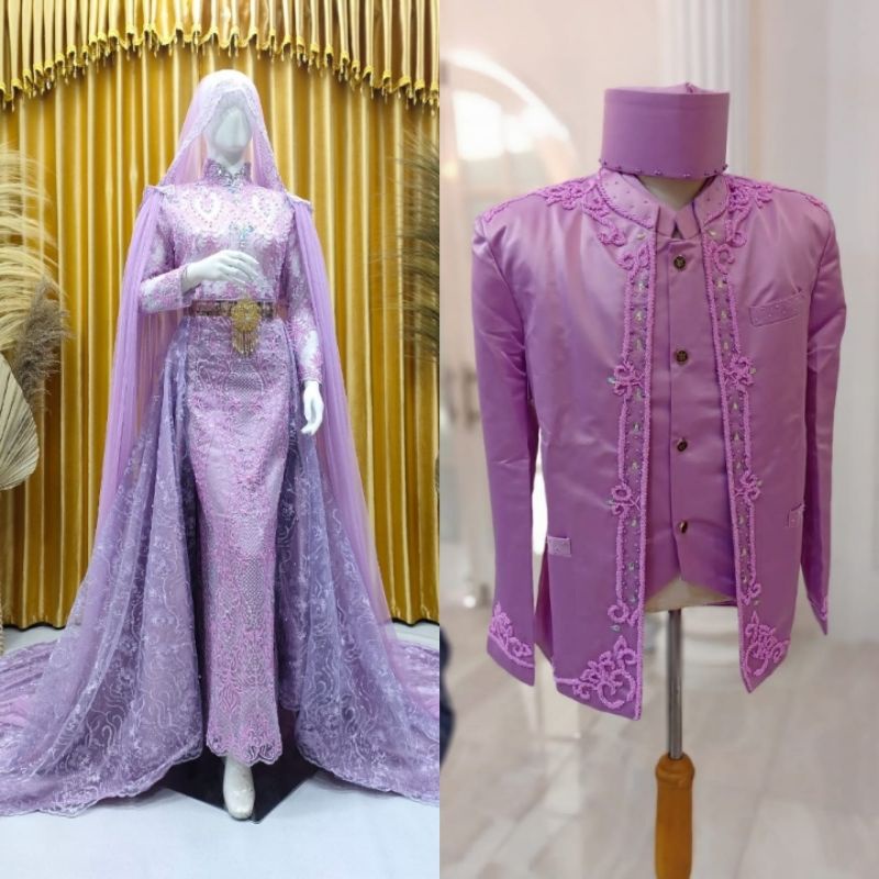 TERLARIS SEPASANG GAUN PENGANTEN SLIM DRES MUMER // GAUN CAUPLE MODREN / GAUN DRESS WEDDING /BAJU PENGANTIN COUPLE/KEBAYA PENGANTIN BEREKOR/GAUN SLIM MEWAH/GAUN MASA KINI