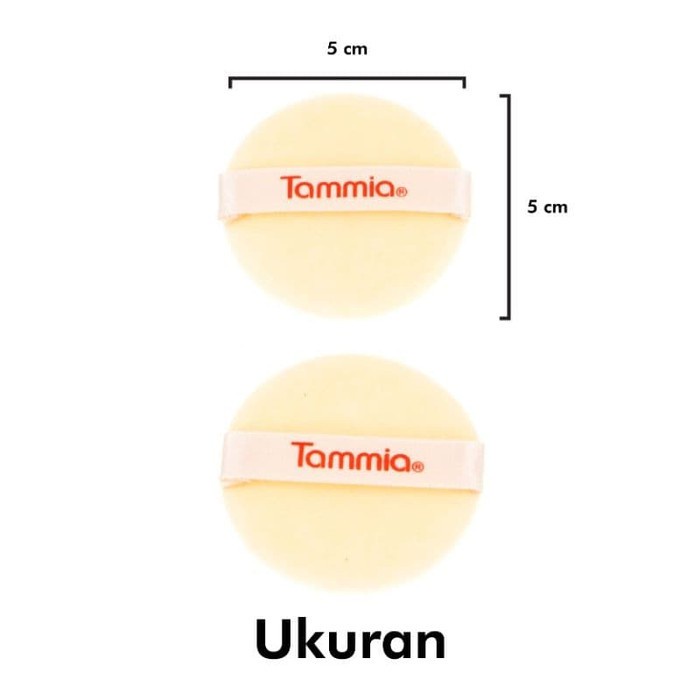 Tammia Powder Puff DPS / DPB Round Flocking Sponge Spon Bedak isi 2