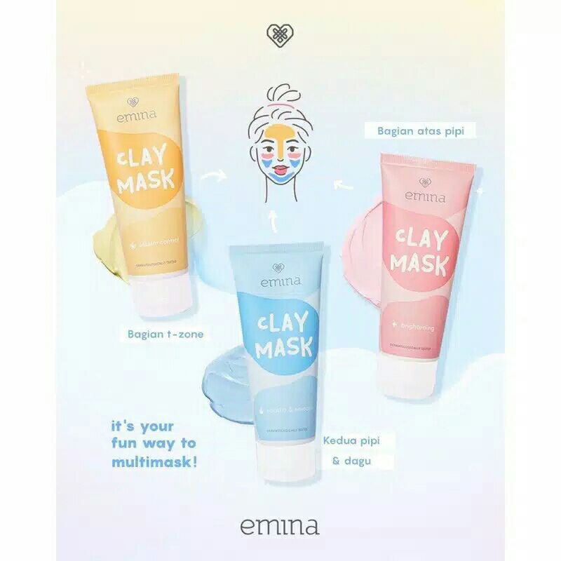 ❤️GROSIR❤️ Emina Clay Mask | Brightening | Sebum | Soothe