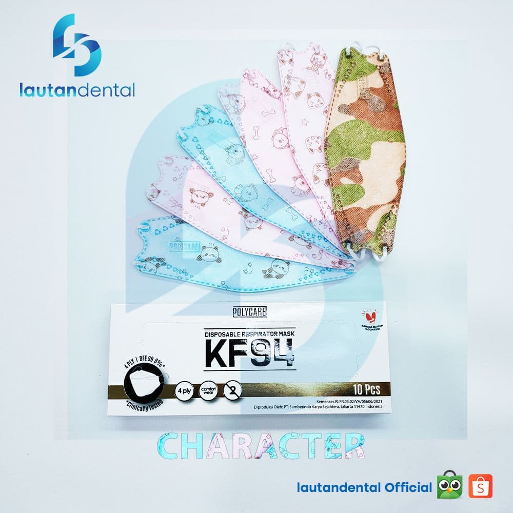 Masker Dewasa Polycare KF94 Motif Emboss
