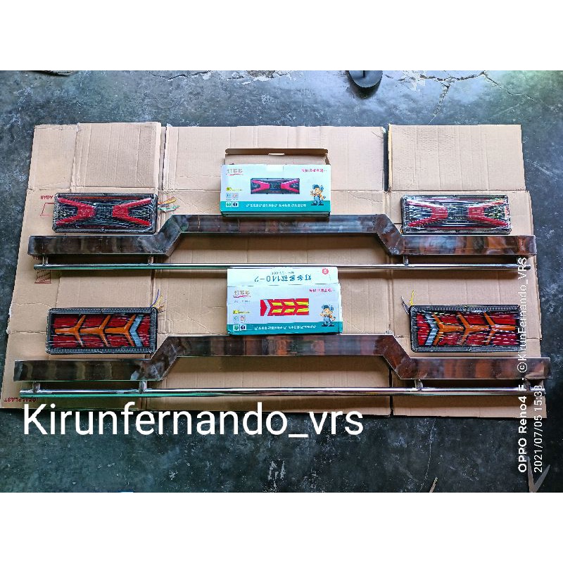 bemper belakang minimalis plus stoplamp 12volt traga dan L300