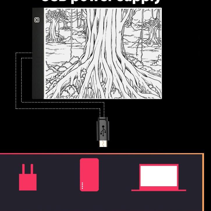 

Modern.. Smartfish LED Drawing Tracing Stensil Board A4 & A5 Papan Jiplak Gambar