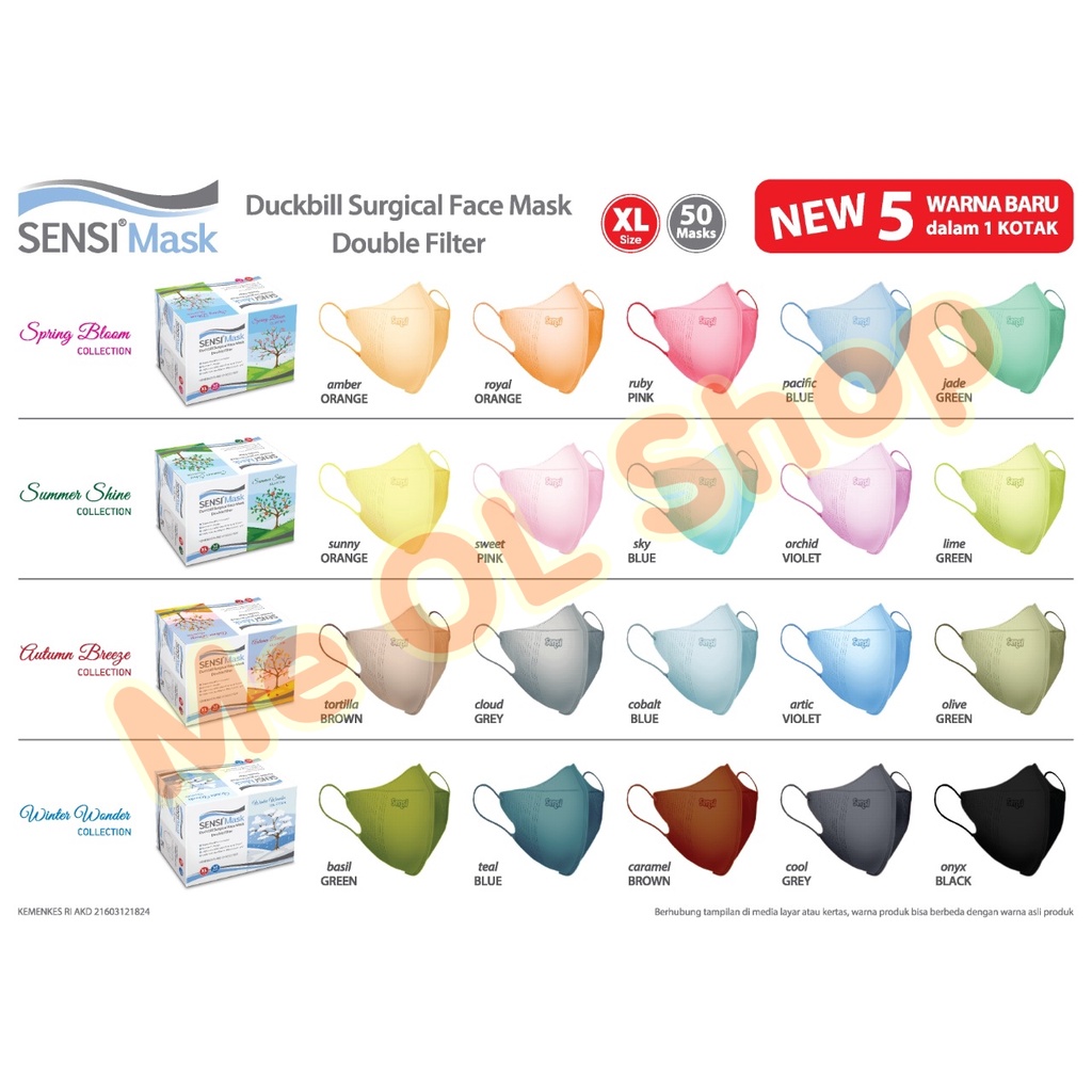 SENSI DUCKBILL WARNA MIXED 5 WARNA / BOX