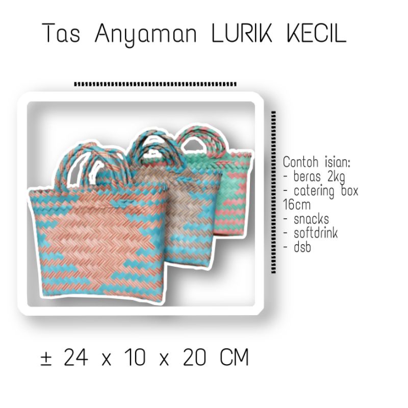 

(Isi 10pcs tas) Tas lurik KECIL / Tas anyaman plastik cirebon / tas souvenir / tas pasar