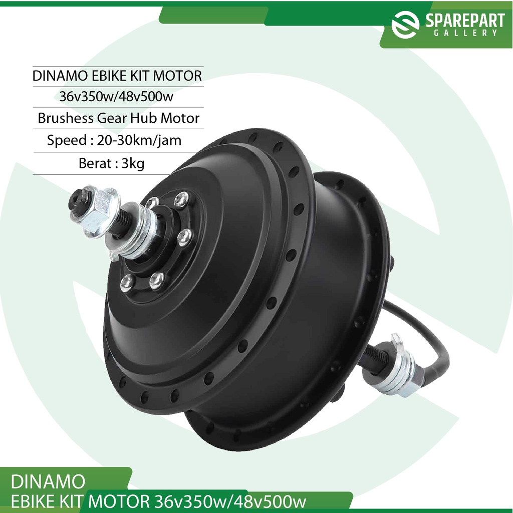 Ebike kit dinamo motor bldc 36v 350w sepeda velg jeruji 36hole