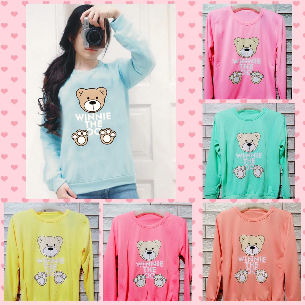 LEANA58 sweater wanita the pooh