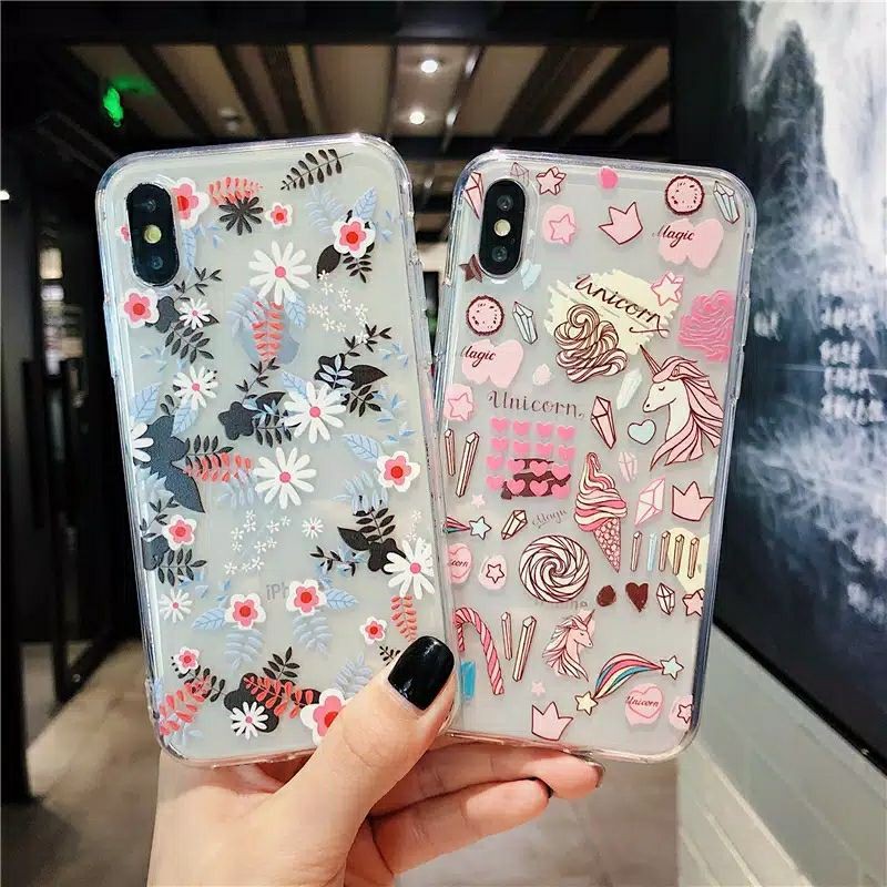 SOFT CASE CLEAR AESTHETIC UNICORN FLOWER VIVO Y12 Y15 Y17 Y30 Y50 Y30i