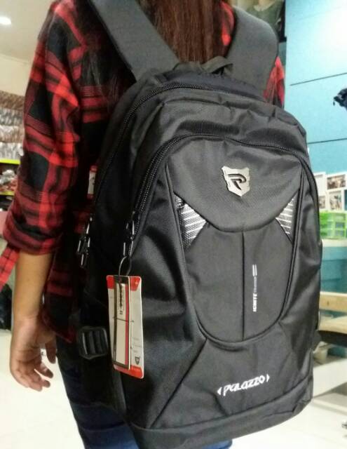 Tas backpack Palazzo 35261 ransel murah tas sekolah black-black