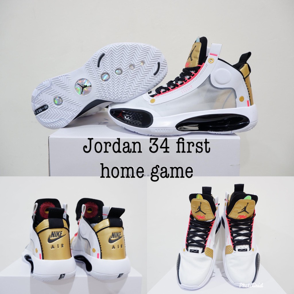 Sepatu Basket Air Jordan 34 First Home Game Shopee Indonesia