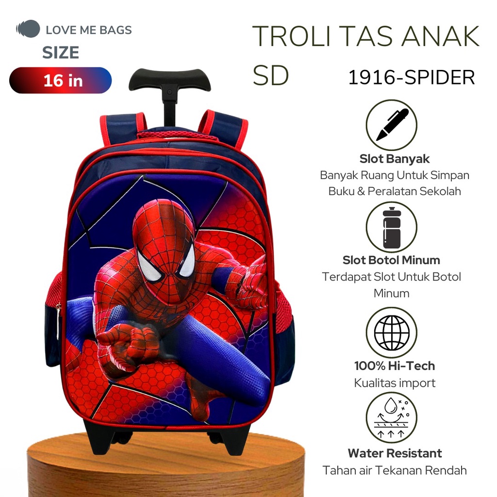 LMB TAS TROLI Anak sekolah SD Sepidermen import terbaru Bahan Nilon Premium ukuran Besar