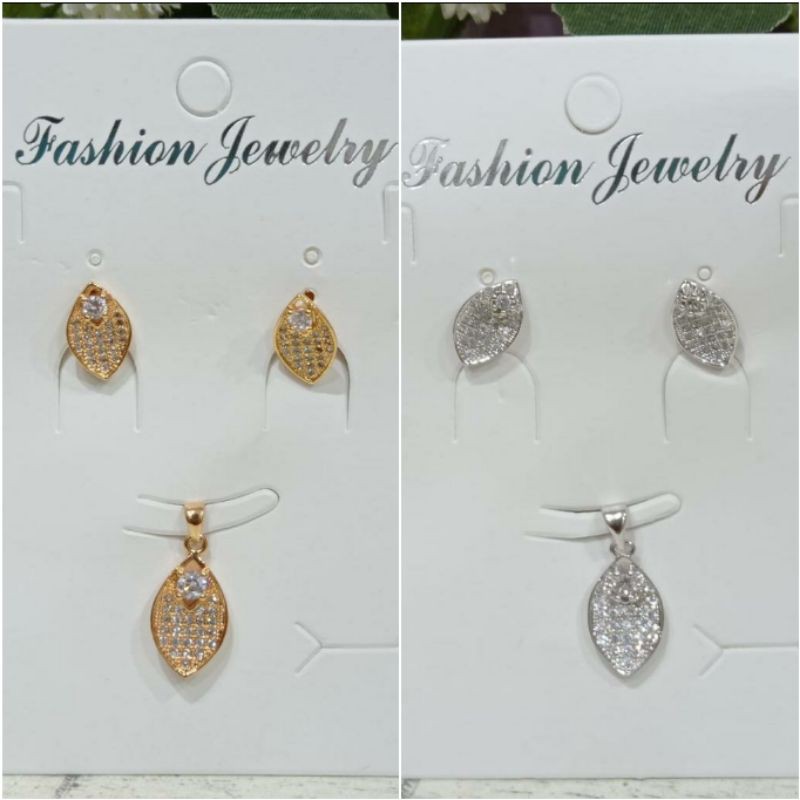 Fourfashion Set Anting+Liontin Perhiasan Wanita Kekinian YT112