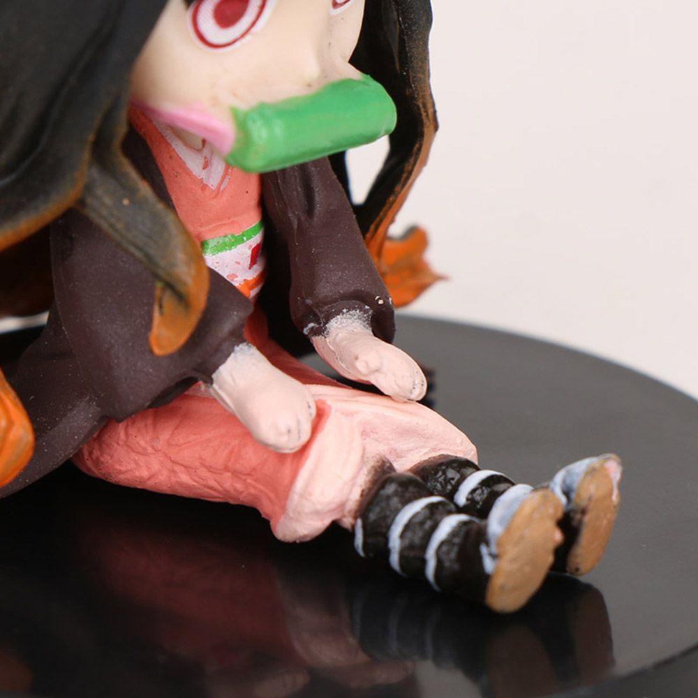 TOP 6pcs /Set Patung Anime Dekorasi Kerajinan Dekorasi Kamar Miniatur Kartun Model Modle Mainan PVC Demon Slayer Kimetsu No Yaiba