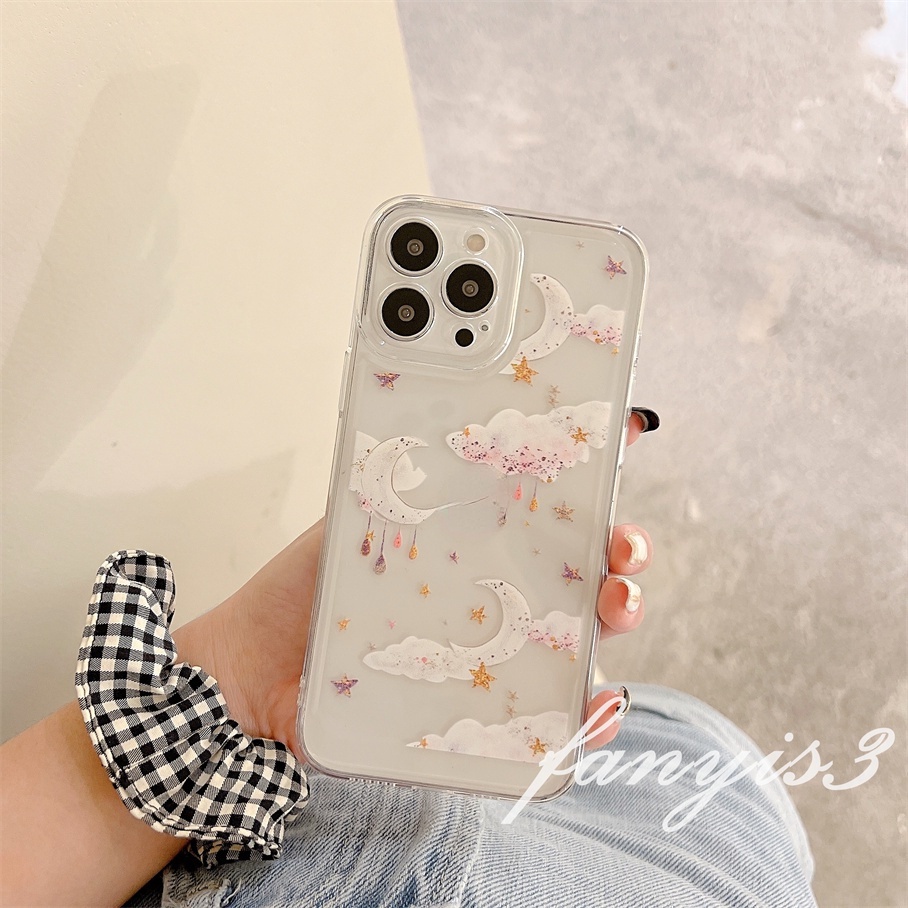 Compatible For iPhone 14 13 12 11 Pro Max XS Max XR X XS 8 7 6s 6 Plus SE 2020 Kompatibel Untuk Fantasi Awan Kupu-Kupu Fleksibel Phone Case Transparan TPU Soft Cover