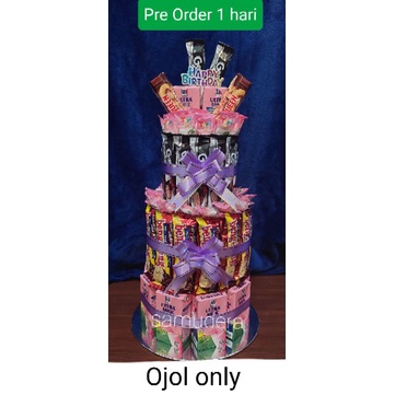 Kue Ultah Snack Murah / Kue Ulang Tahun Kekinian / Snack Tower / Snack Susun / Kue Ulang Tahun Anak