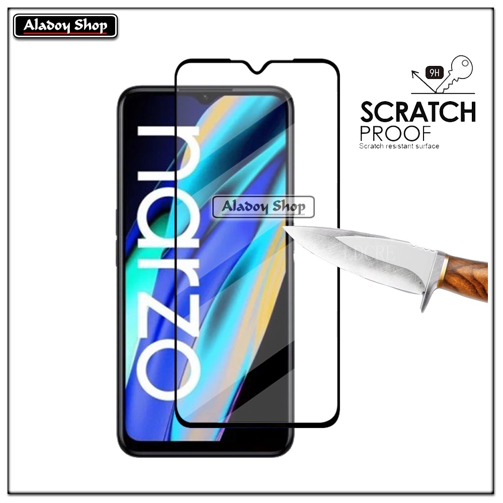 PAKET 2 IN 1 Tempered Glass Layar Realme Narzo 50A Prime + Skin Carbon Film 3D