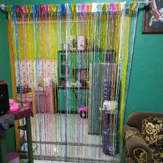 Tirai Benang Gliter Polos