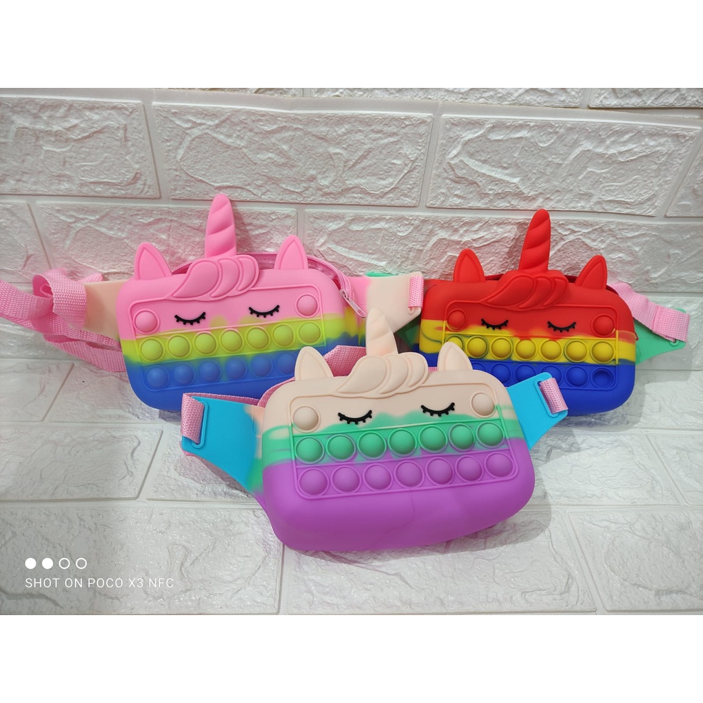 TAS ANAK POP IT BESAR MOTIF UNICORN/TAS MODEL KUDA PONI TERMURAH DAN TERTLARIS