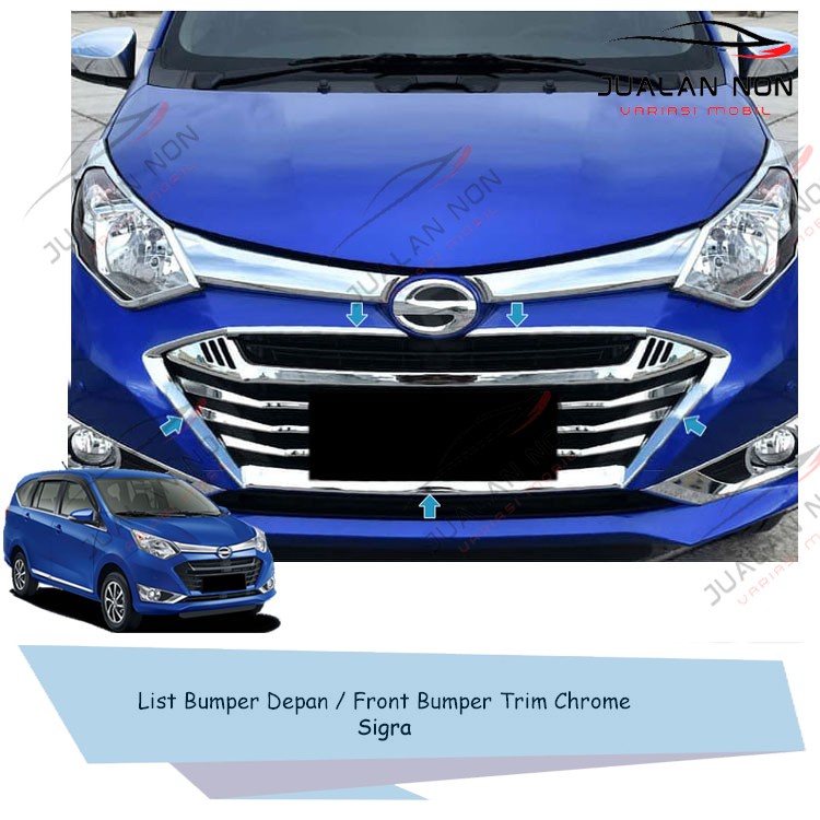 List Grill Bumper Depan Front Bumper Trim Chrome Mobil Sigra