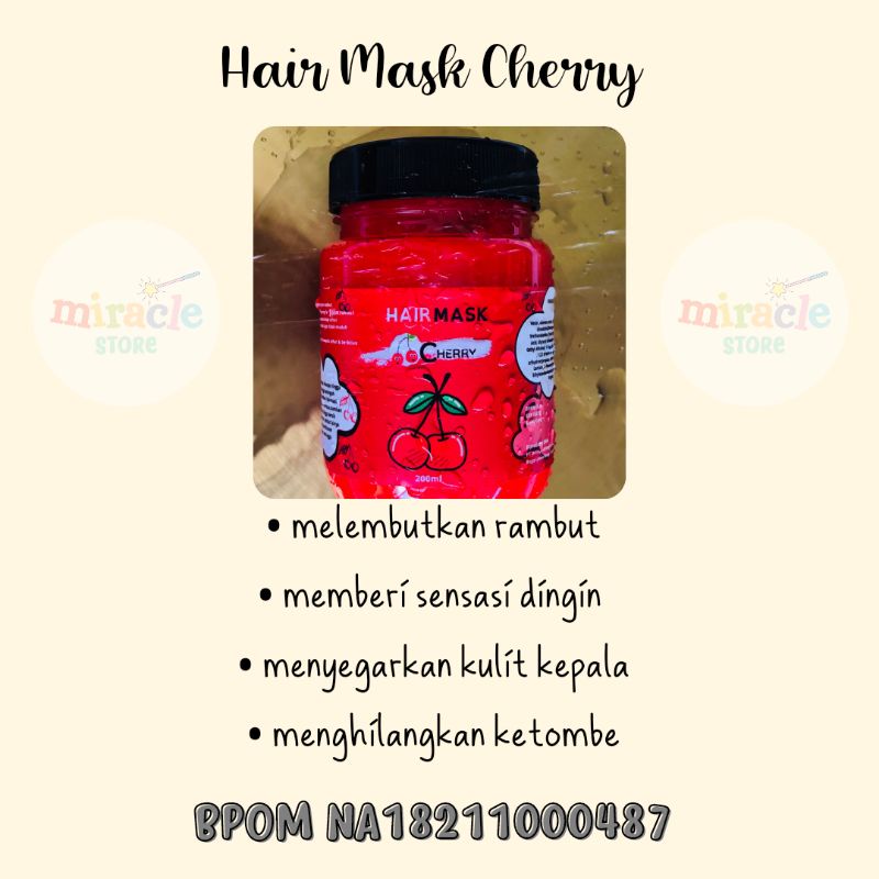 [BPOM]HAIR MASK|CONDITIONER|HAIR MIST|MASKER RAMBUT CREAMBATH PERAWATAN ALA SALON ANTI RAMBUT RONTOK MAKARIZO HAIR MASK ACL ZBEAUTYCARE HAIR MASK MURAH CREAMBATH MURAH PERAWATAN RAMBUT RONTOK RUSAK KERING KETOMBE TREATMENT RAMBUT MURAH VITAMIN RAMBUT-HAIR MASK CHERRY