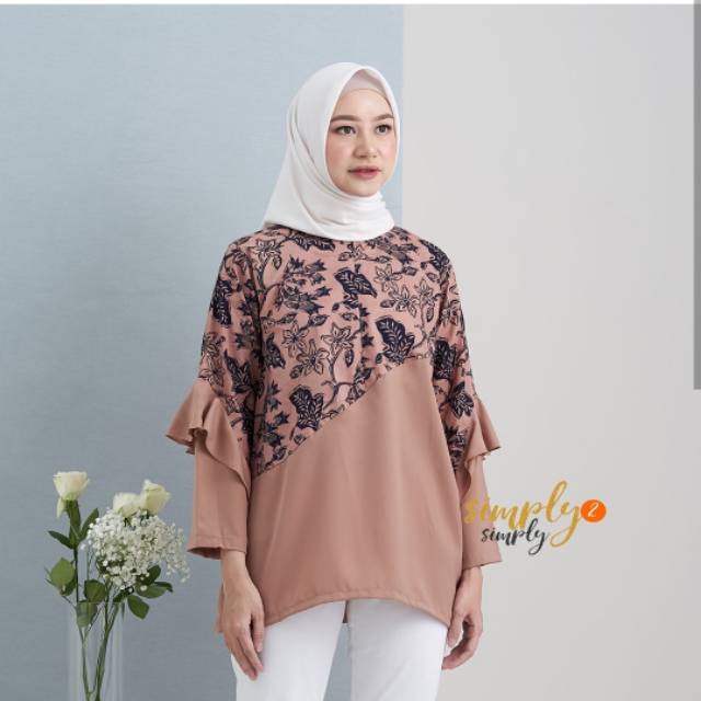 Peplum Ruffle Coklat SIMPLY2SIMPLY